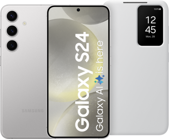 Samsung Galaxy S24 128GB Grijs 5G + Smart View Book Case Wit