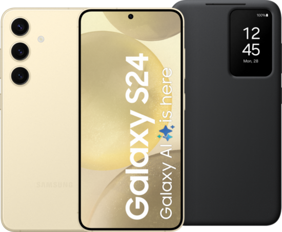 Samsung Galaxy S24 128GB Geel 5G + Smart View Book Case Zwar