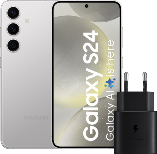 Samsung Galaxy S24 256GB Grijs 5G + Samsung Snellader 25 Watt