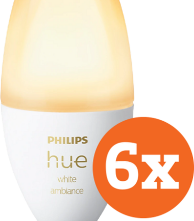Philips Hue White Ambiance E14 6-Pack