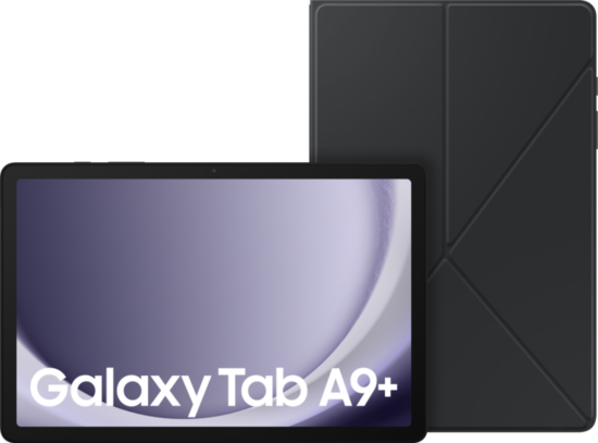 Samsung Galaxy Tab A9 Plus 11 inch 128GB Wifi Grijs + Book Case Zwart