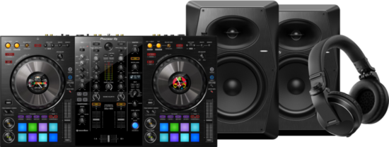 Pioneer DJ DDJ-800 + Pioneer DJ HDJ-X5 Zwart + Pioneer VM80 (per paar)