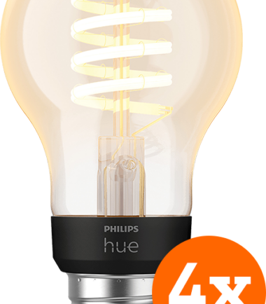 Philips Hue Filamentlamp White Ambiance Standaard E27 4-pack