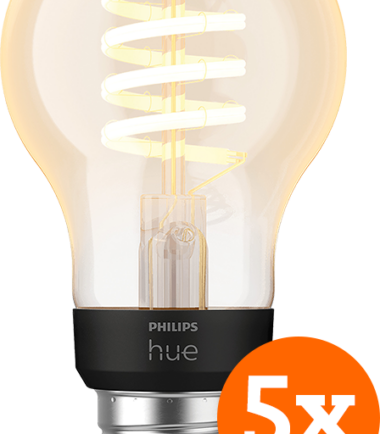 Philips Hue Filamentlamp White Ambiance Standaard E27 5-pack