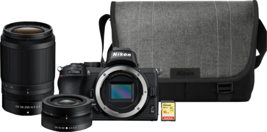 Nikon Z50 + 2x lens + Tas + SD