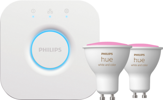 Philips Hue White and Color GU10 Duo pack + Hue Bridge