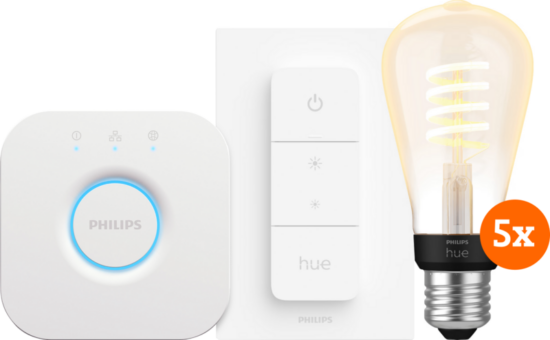 Philips Hue Filament White Ambiance Edison 5-Pack Startpakke