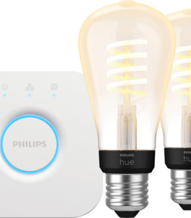 Philips Hue Filament White Ambiance Edison 2-Pack + Bridge