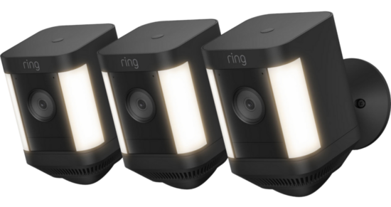 Ring Spotlight Cam Plus - Battery - Zwart - 3-pack