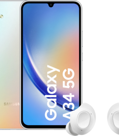 Samsung Galaxy A34 128GB Zilver 5G + Samsung Galaxy Buds FE Wit