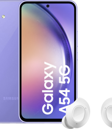 Samsung Galaxy A54 128GB Paars 5G + Samsung Galaxy Buds FE Wit