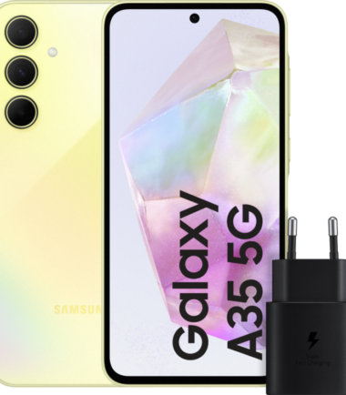 Samsung Galaxy A35 256GB Geel 5G + Samsung 25 Watt Snellader Zwart