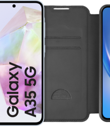 Samsung Galaxy A35 128GB Lichtblauw 5G + BlueBuilt Book Case Zwart