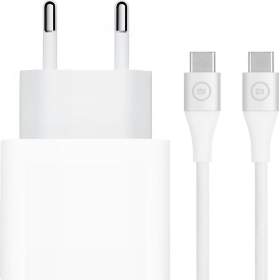 Apple Power Delivery Oplader 20W + Usb C Kabel Nylon Wit 1
