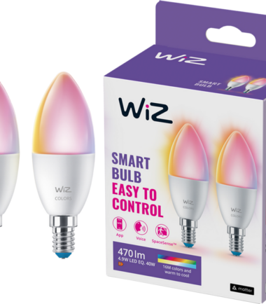 WiZ Smart Kaarslamp 2-pack  - Gekleurd en Wit Licht - E14