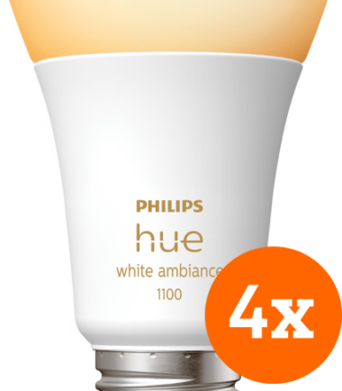 Philips Hue White Ambiance E27 1100lm 4-pack