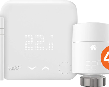 Tado Slimme Thermostaat V3+ startpakket + 4 radiatorknoppen
