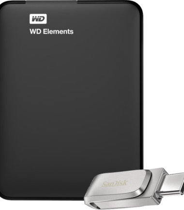 WD Elements Portable 5TB + SanDisk Ultra Dual Drive 3.1 Luxe 128GB