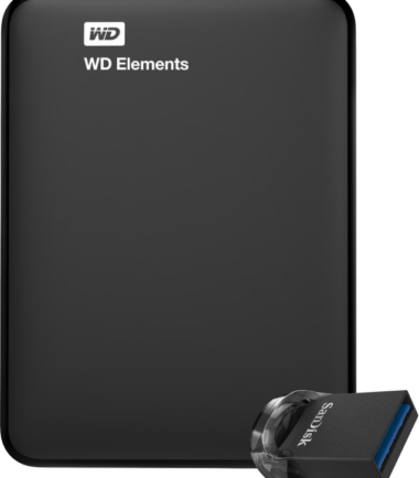 WD Elements Portable 1TB + SanDisk Ultra Fit 64GB