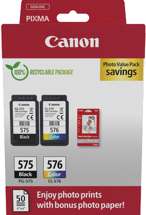 Canon PG-575/CL-576 Cartridge + Fotopapier