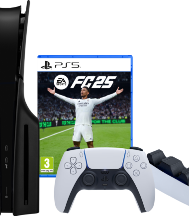 PlayStation 5 Slim Disc Edition + FC 25 + Covers Zwart + Oplaadstation