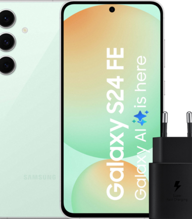 Samsung Galaxy S24 FE 128GB Groen 5G + Samsung Oplader 25 Watt Zwart
