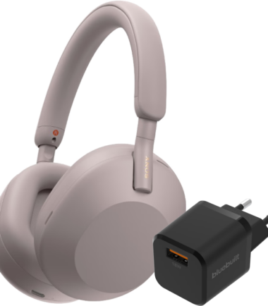 Sony WH-1000XM5 Roze + BlueBuilt Quick Charge Oplader met Us