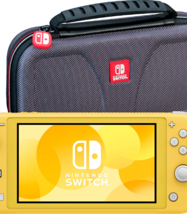 Nintendo Switch Lite Geel + Bigben Beschermtas