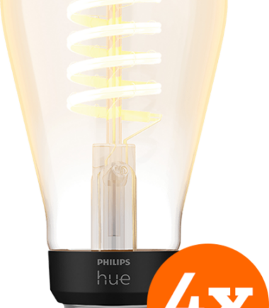 Philips Hue Filamentlamp White Ambiance Edison E27 4-pack