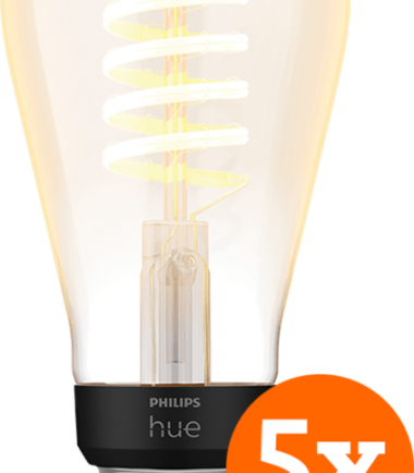Philips Hue Filamentlamp White Ambiance Edison E27 5-pack