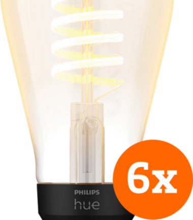 Philips Hue Filament White Ambiance Edison 6-pack