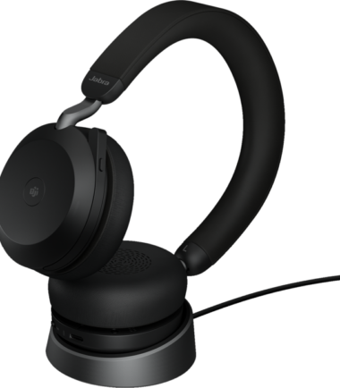Jabra Evolve2 USB A MS TEAMS 75 Draadloze Office Headset met oplaadstandaard Zwart