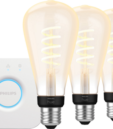Philips Hue Filament White Ambiance Edison XL 3-Pack + Bridge