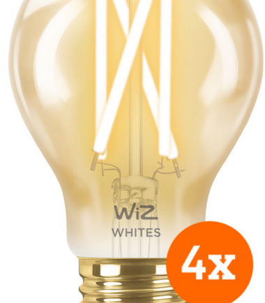 WiZ Smart Filament lamp Standaard Goud 4-pack - Warm tot Koelwit Licht - E27