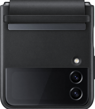 Samsung Galaxy Z Flip 4 Back Cover Leer Zwart