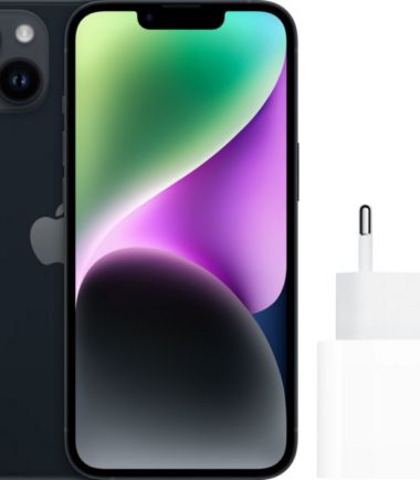 Apple iPhone 14 128GB Zwart + Apple Usb C Oplader 20W