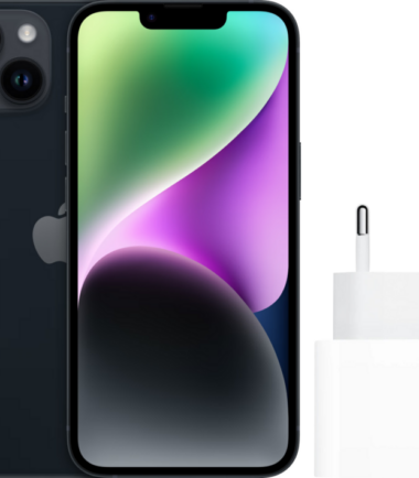 Apple iPhone 14 256GB Zwart + Apple Usb C Oplader 20W