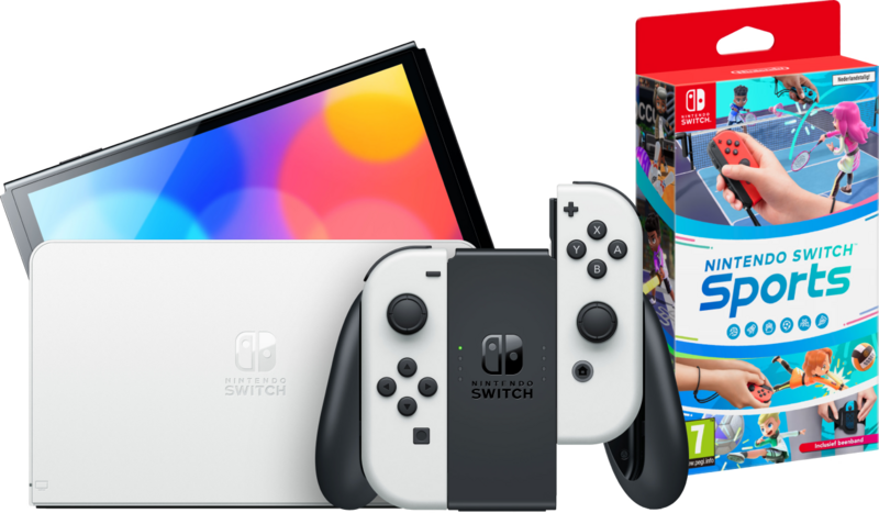 Nintendo Switch OLED Wit + Nintendo Switch Sports Nintendo Switch OLED Wit + Nintendo Switch Sports