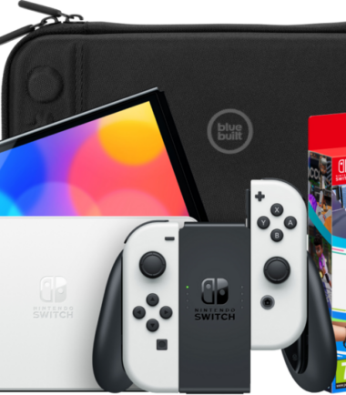 Nintendo Switch OLED Wit + Nintendo Switch Sports + BlueBuilt Beschermhoes