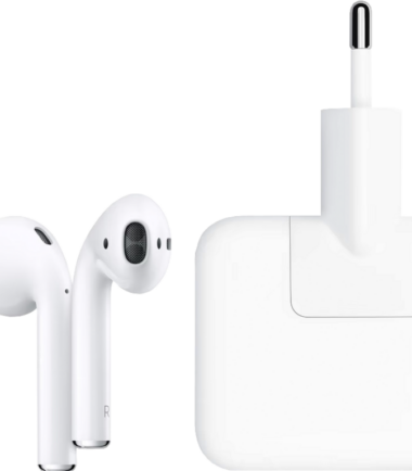Apple AirPods 2 + Apple 12W USB Oplader