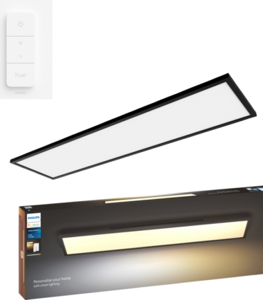 Philips Hue Aurelle paneellamp White Ambiance rechthoekig zwart