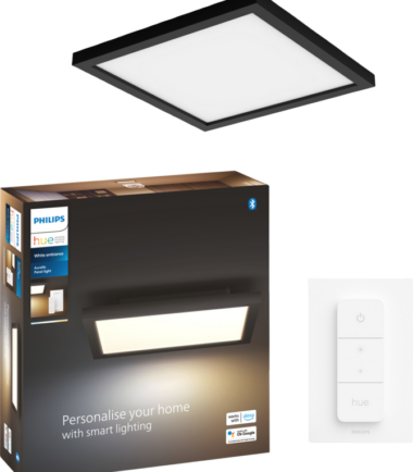Philips Hue Aurelle paneellamp White Ambiance vierkant zwart