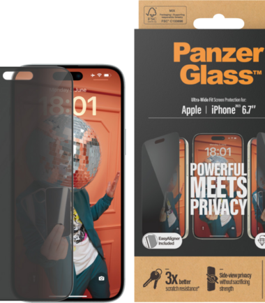 PanzerGlass Ultra-Wide Fit Apple iPhone 15 Plus Privacy Screenprotector Glas