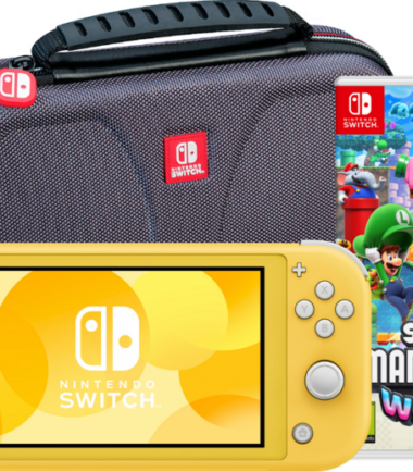 Nintendo Switch Lite Geel + Super Mario Bros. Wonder + Beschermhoes