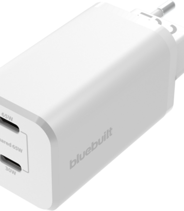 BlueBuilt Power Delivery Oplader met 2 Usb C Poorten 65W Wit