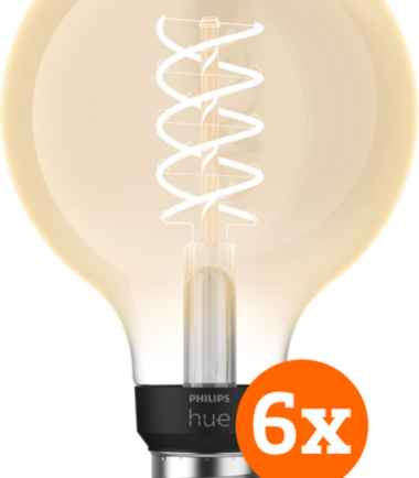 Philips Hue Filamentlamp White Globe E27 6-pack