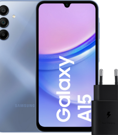 Samsung Galaxy A15 128GB Blauw 4G + Samsung Oplader 25 Watt Zwart