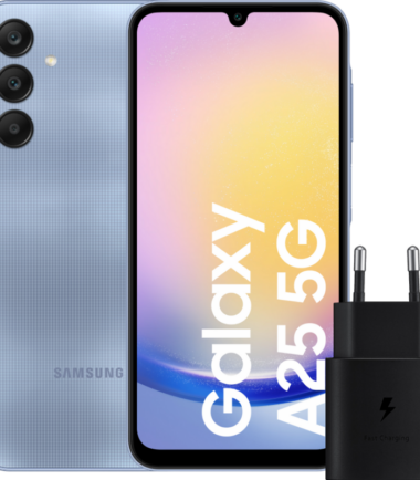 Samsung Galaxy A25 128GB Blauw 5G + Samsung Oplader 25 Watt Zwart