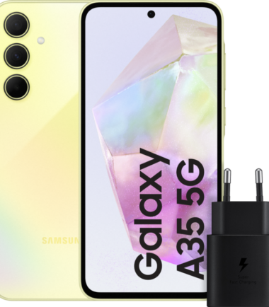 Samsung Galaxy A35 128GB Geel 5G + Samsung 25 Watt Snellader Zwart