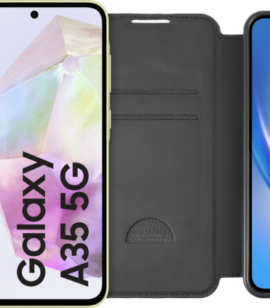 Samsung Galaxy A35 128GB Geel 5G + BlueBuilt Book Case Zwart